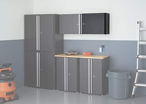 TRINITY 24 Inch Garage Wall Storage Cabinet, 22 Gauge Steel, Black
