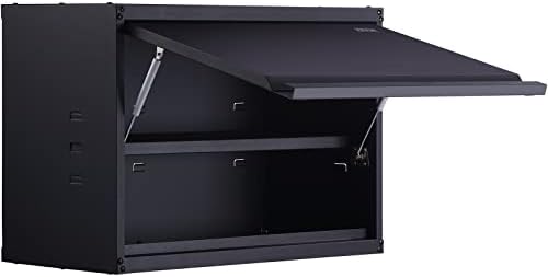 VEVOR Metal Storage Cabinet, 120lbs Load Capacity per Shelf, 20'' Tall Wall-Mounted Powder-Coating Steel Garage Cabinet with Adjustable Shelf, Press to Close & Open Door Perfect for Office Garage Tool