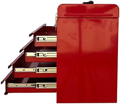 Workington Portable Metal Tool Chest with 4 Drawers, 20" 4-Drawer Tool Chest Cabinet with Ball Bearing Drawer Slides, Steel Tool Storage Box Organizer 4004 Red