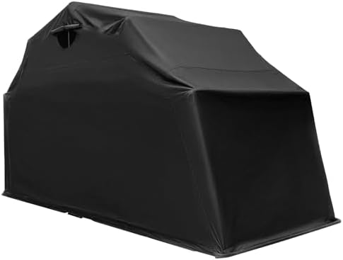 Goplus Motorcycle Storage Shed, 136 x 54 x 75 in Outdoor Motorcycle Tent Shelter Hard Shell, 600D Flip-Up Waterproof Cover, 2 Side Ventilation Windows, Heavy Duty Motorcycle Garage for Bikes, Vehicle