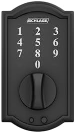 Schlage Touch Electronic Deadbolt Lock with Camelot Trim, Matte Black