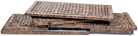 happimess Anada 30" Storage Trunk Wicker Weave Water Hyacinth, Brown Wash