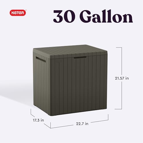 Keter City 30 Gal Outdoor Storage Box and Patio Side Table