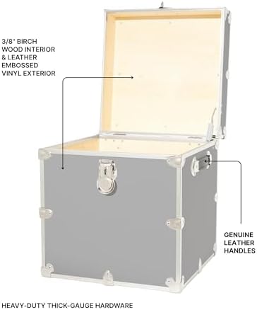 Rhino Classic Cube Trunk, College Dorm Footlocker & Home Storage End Table