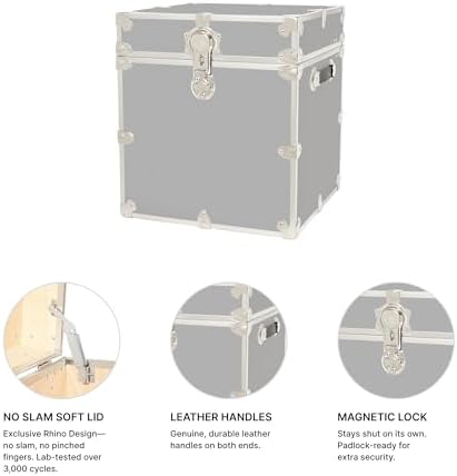 Rhino Classic Cube Trunk, College Dorm Footlocker & Home Storage End Table
