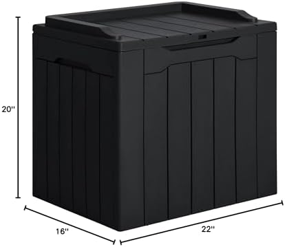 JUMMICO 31 Gallon Resin Deck Box Waterproof Outdoor Storage Boxes