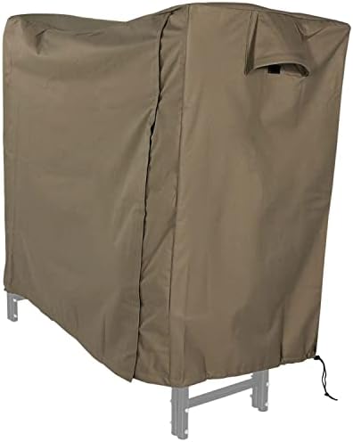 Sunnydaze 4-Foot Firewood Log Rack Cover with PVC Backing, Khaki