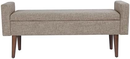 HomePop Fulton 48" Storage Bench - Midtone Gray Fabric