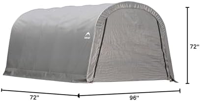 Garage-in-a-Box 12 x 20 x 8 ft. Roundtop Replacement Cover (Frame Not Included) 7.5 oz. Gray