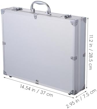 aluminum tool case lockable portable storage box 14.5 showing dimensions