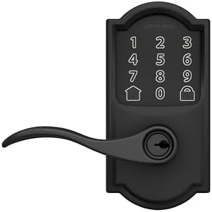 Schlage Encode Smart WiFi Lock, Lever Handle, Century Trim, Matte Black