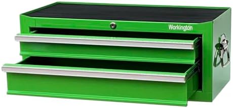 Workington Industrial 2 Drawers Portable Metal Intermediate Box, 26" Middle Tool Chest Cabinet with Ball Bearing Drawer Slides, Steel Tool Storage Box Organizer 4008 Green