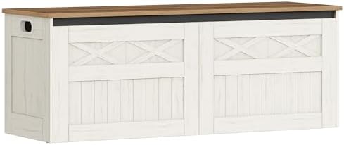 Hzuaneri 47" Farmhouse Storage Chest and Bench | 59 Gal | 330lb Seat