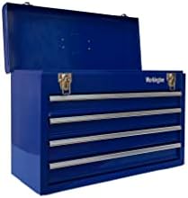 Workington Portable Metal Tool Chest with 4 Drawers, 20" 4-Drawer Tool Chest Cabinet with Ball Bearing Drawer Slides, Steel Tool Storage Box Organizer 4004 Blue