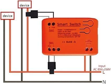WiFi Smart Power Meter with 2pcs 80A Current Transformer Clamp, Tuya app 2-Way