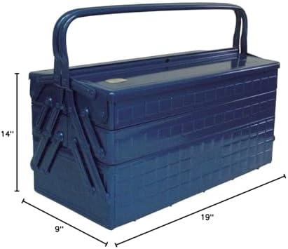 TRUSCO GT-470-B 3-Tier Tool Box, 18.6 x 8.7 x 13.4 inches (472 x 220 x 343 cm), Blue