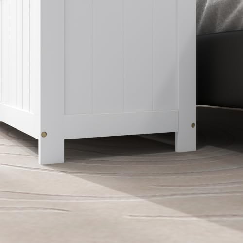 HOMCOM Storage Bench Cut-Out Handles 39.4" x 15.7" x 18.9" White
