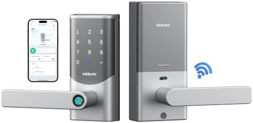 DESLOC K221 Fingerprint Smart Door Lock with Handle 16-Month Battery
