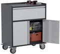 Metal Garage Tool Storage Cabinet with 1 Drawer, Large Space Industrial Metal Storage Cabinet with Wheels and Doors,Locking Small Utility Chest for Home, Office and Garage