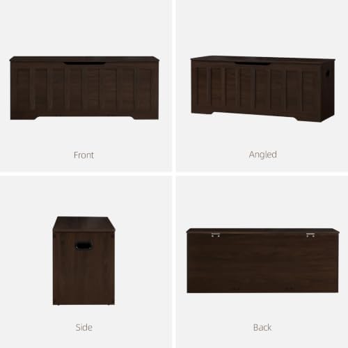 VANKILEY 47.2" Storage Chest Extra Large,Wooden Storage Trunk(Espresso)