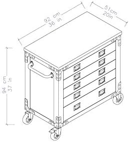 duramax 36 in rolling tool chest with wood, close-up detail