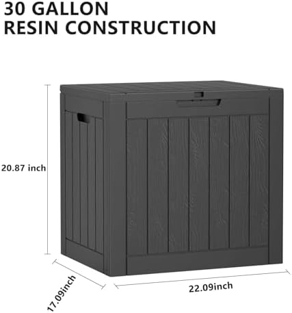 30 Gal Lockable Outdoor Storage Box Waterproof Deck Box