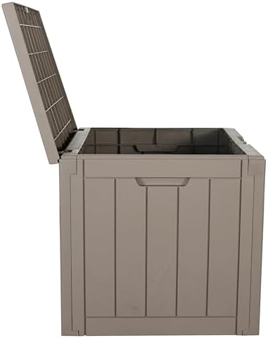 BTEXPERT Indoor Outdoor Storage Box, 30 Gallon Resin Deck Container for Package Delivery Patio Furniture Cushions Garden Tools Pool Sports Equipment UV Resistant Waterproof Lockable