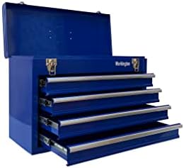 Workington Portable Metal Tool Chest with 4 Drawers, 20" 4-Drawer Tool Chest Cabinet with Ball Bearing Drawer Slides, Steel Tool Storage Box Organizer 4004 Blue