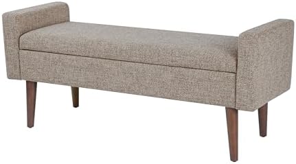 HomePop Fulton 48" Storage Bench - Midtone Gray Fabric