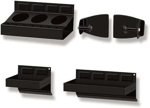 C&T 4-Piece Magnetic Toolbox Shelf, Tray and Holder Set, Magnetic Toolbox Tray Set, Tool Box for Cabinet Side Shelf Storage Van Workshop, Tool Organization and Storage