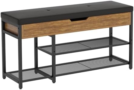 Mondeer 37.8'' Shoe Rack Bench with Upholstered Cushion