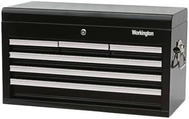 Workington Professional Industrial Portable Metal Tool Chest with 6 Drawers, 26" 6-Drawer Tool Chest Cabinet with Ball Bearing Drawer Slides, Steel Tool Storage Box Organizer 4015 Black