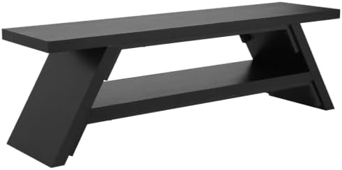 2-Tier Shoe Storage Bench, 55" Large Solid Wood Entryway Stool Storage