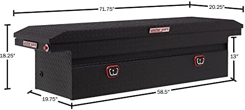 Weather Guard Saddle Truck Tool Box Aluminum Full Low Profile Textured Matte Black 10.2 Cu Ft