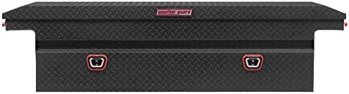 Weather Guard Saddle Truck Tool Box Aluminum Full Low Profile Textured Matte Black 10.2 Cu Ft