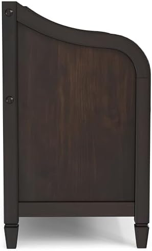 SIMPLIHOME Connaught 30" Wide Solid Wood Storage Bench in Chestnut Brown