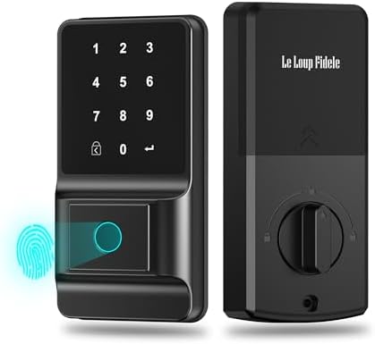 LeLoupFidele Smart Keyless Deadbolt Lock with Fingerprint for Front Door