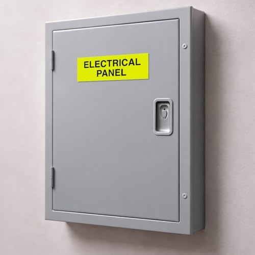 all quality basic electrical panel sign (5 pack) showing dimensions