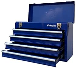 Workington Portable Metal Tool Chest with 4 Drawers, 20" 4-Drawer Tool Chest Cabinet with Ball Bearing Drawer Slides, Steel Tool Storage Box Organizer 4004 Blue