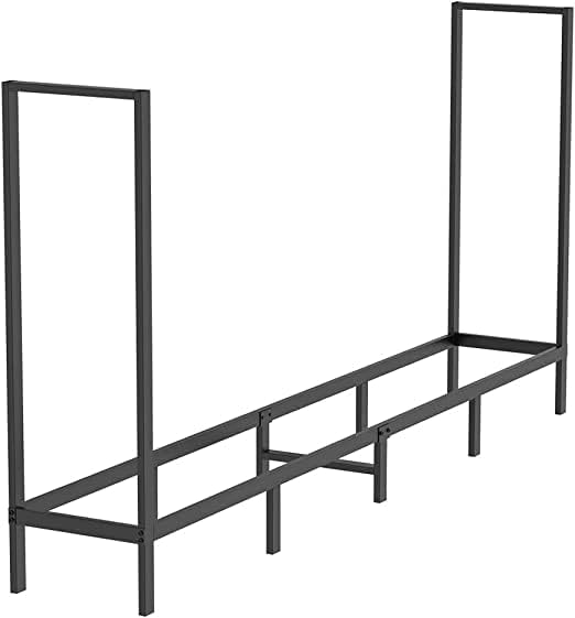 8 Feet Firewood Rack Outdoor, Heavy Duty Log Holder for Fireplace