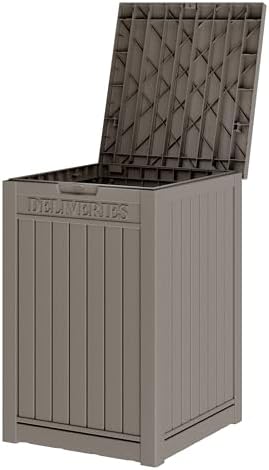 LHBGO Package Delivery Box for Outside, 48 Gallon Storage with Lockable Secure, Large Resin Outdoor Package Drop Container