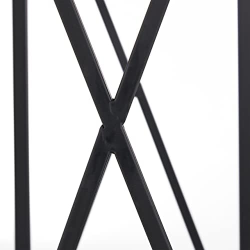 Relaxdays Firewood Storage Stand, Logs Rack for Indoors, Powder-Coated Metal, Wood Shelf, HWD: 80 x 34 x 25 cm, Black