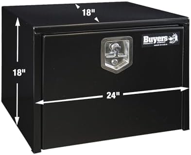 Buyers Products 1702300 Black Steel Underbody Truck Tool Box, 18x18x24 Inch