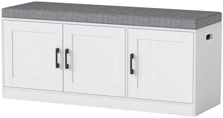 Turosur Shoe Storage Bench for Entryway with Padded Seat Black