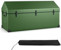 Goplus Outdoor Storage Box, 174 Gallon All Weather Outside Storage Container w/Convenient Handles & Breathable Mesh Vent, Large Waterproof Tarpaulin Deck Box for Poolside, Garden, Yard, Camping, Green