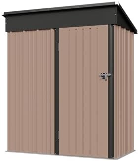 Aoxun 5x2.7 FT Shed Outdoor Storage Shed Brown