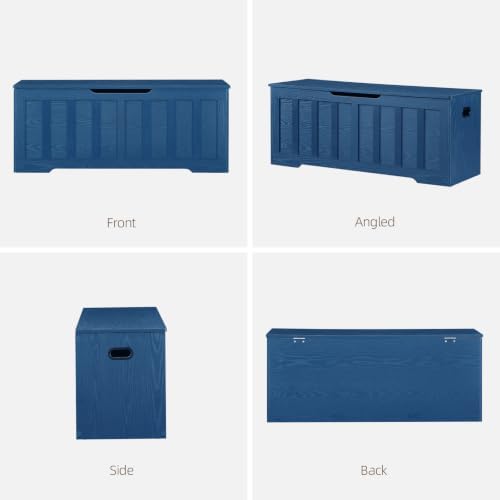 VANKILEY 47.2" Storage Chest Extra Large, Wooden Storage Bench(Blue)