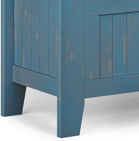 SIMPLIHOME Acadian 48" Wide Solid Wood Storage Bench in Coastal Blue