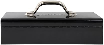 Pro-Lift Steel Tool Box – 14-inch Metal Toolbox Portable with Handle – Heavy Duty Metal Latch Closure Small Carry Storage Box Tools Organizer