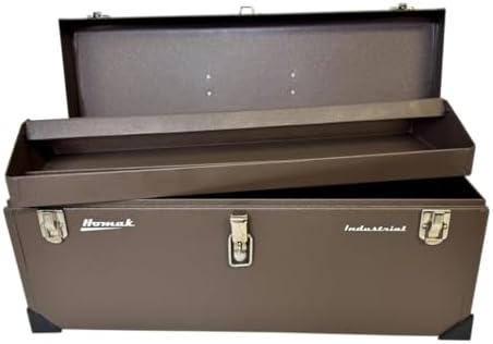 Homak 24-Inch Industrial Steel Toolbox, Brown Wrinkle Powder Coat, BW00200240